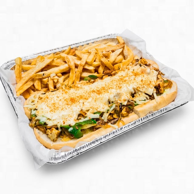 VIP Steak and Chicken Mix Sandwich.
