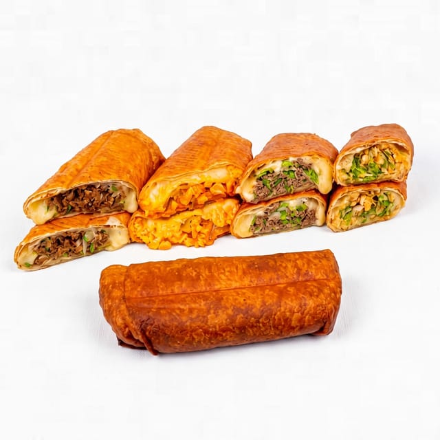 Steak Bacon Cheddar Crispy Wrap.